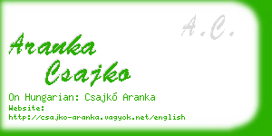 aranka csajko business card
